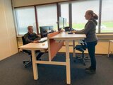 Screenz | Scheidingswand Akoestisch dubbel zit-sta bureau | Worktrainer.nl