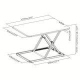 Afmetingen Ultra Slim Mini Desk | Staand werken achter een bureauverhoger | Worktrainer.nl