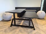 Double Electric Sit-Stand Desk - OakDesk - Nature desk with oak feet - Worktrainer.com