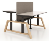 Double Electric Sit-Stand Desk - OakDesk - Nature desk with oak feet - Worktrainer.com