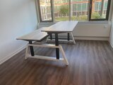 Double Electric Sit-Stand Desk - OakDesk - Nature desk with oak feet - Worktrainer.com