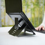 R-Go Riser Flexible Zwart Laptopstandaard | Worktrainer.nl